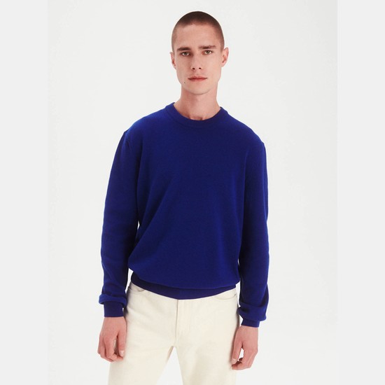 Aigle The Basic Crew-neck Sweatshirts Men Blue ZA-73192